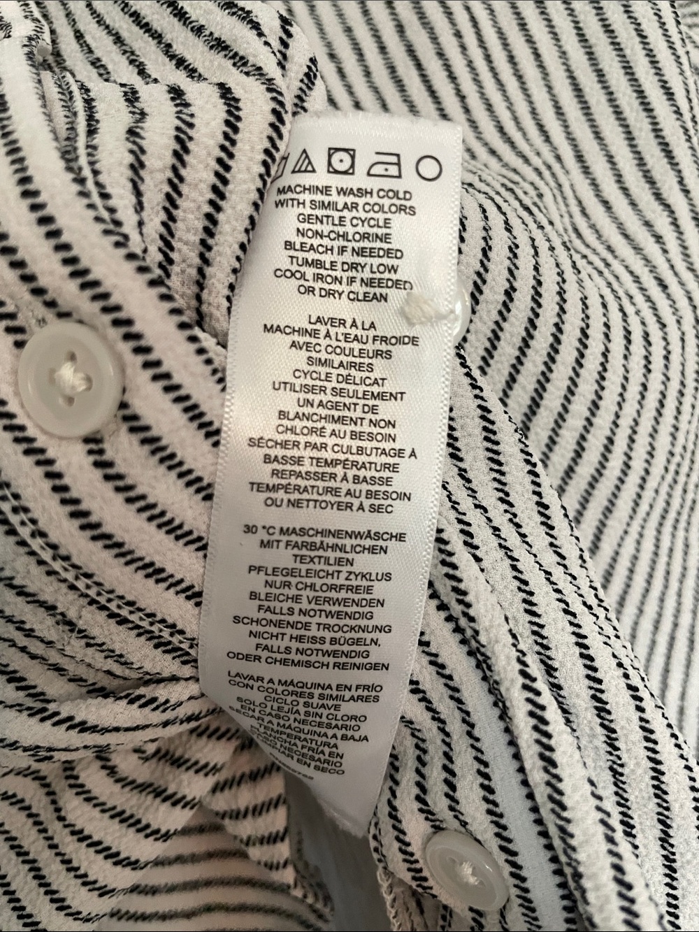 Adrianna Patel Striped Button-Up Shirt - Sz Large - Picture 8 of 10